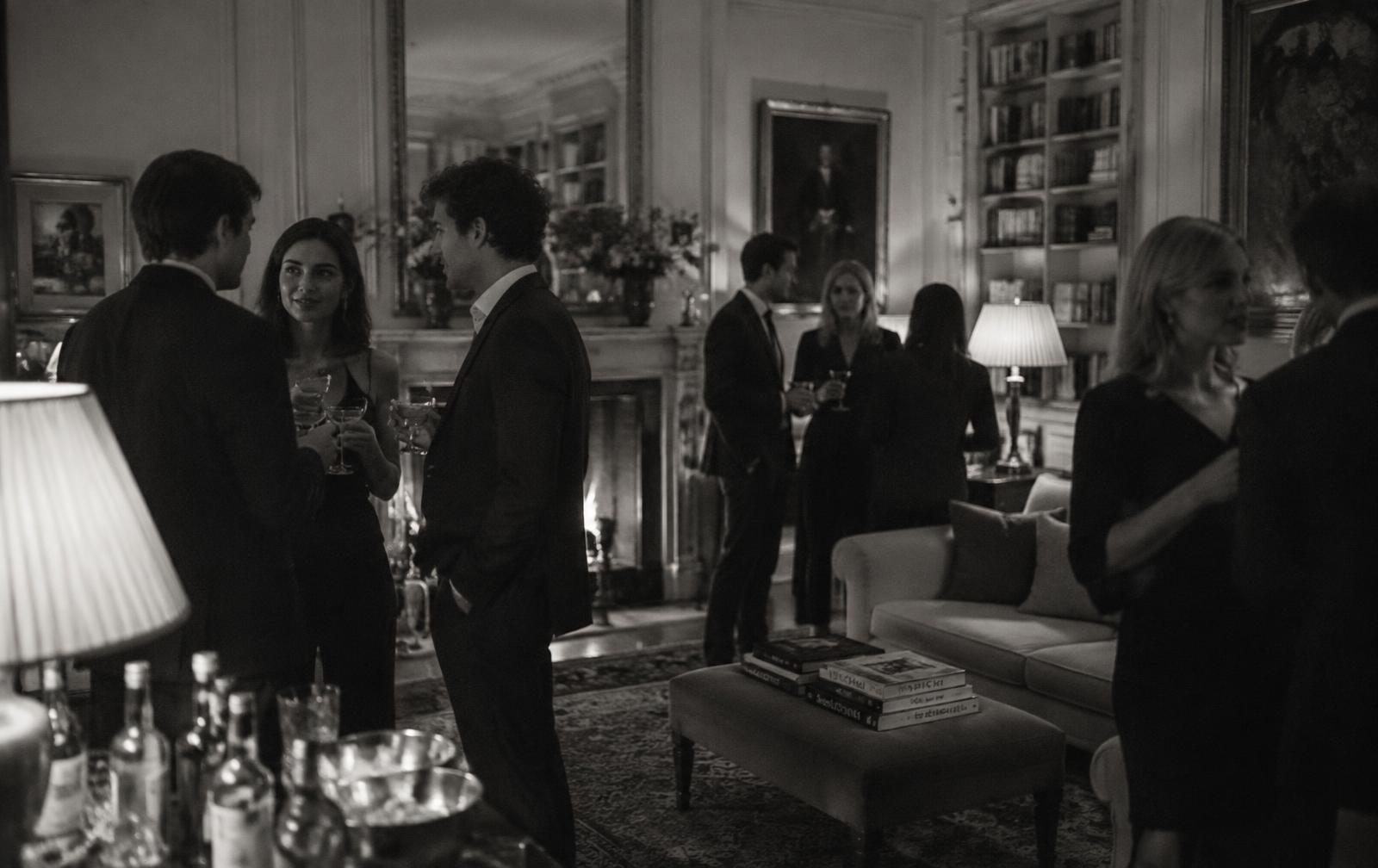 A private evening gathering in a London townhouse